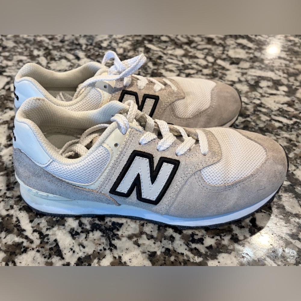 New Balance Boys 574 Sneakers Lace Up Gray White